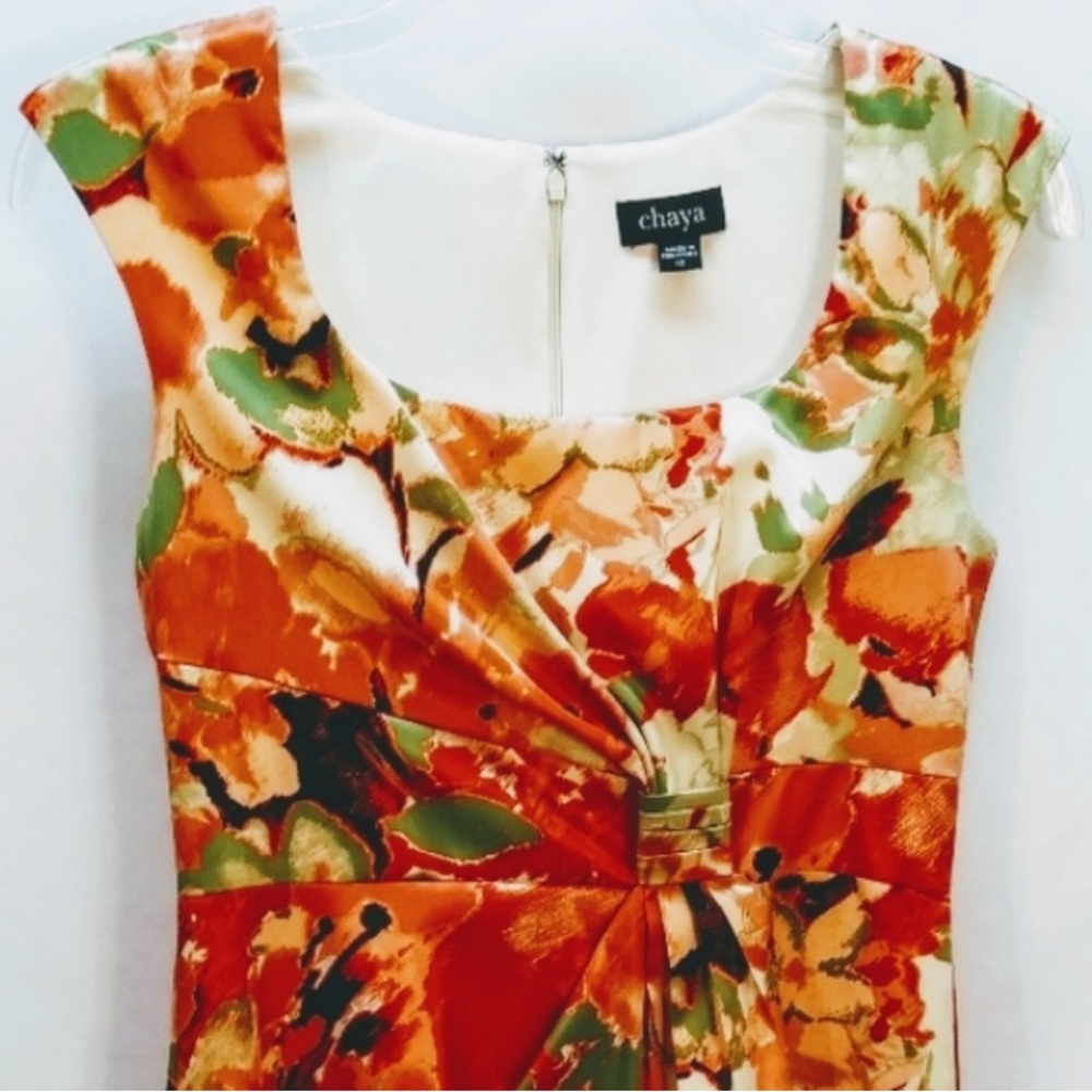 Chaya Sleeveless Floral Sheath Dress Size 10 Scoop Neck Work Wedding Cocktail - Picture 2 of 8